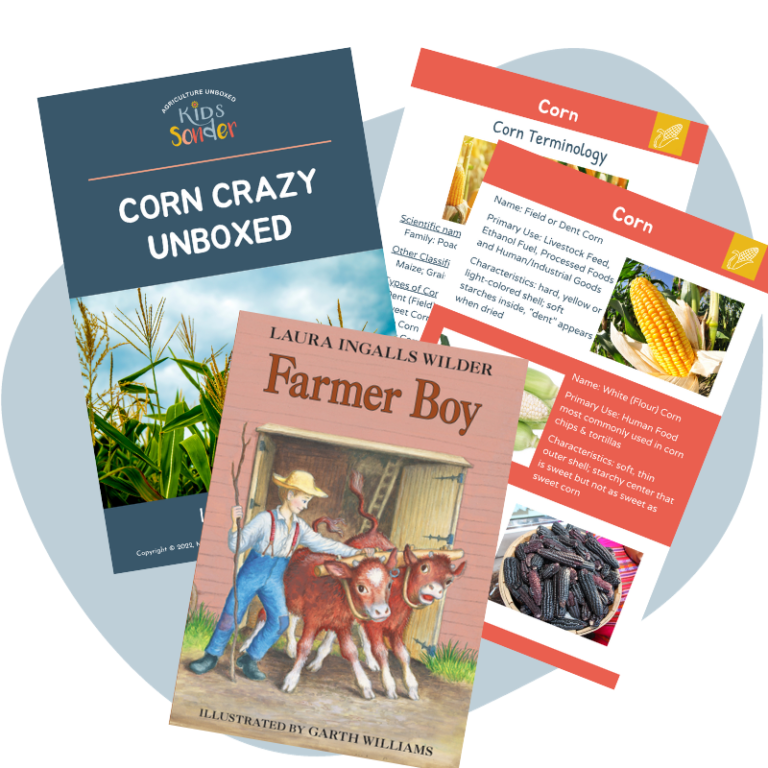 corn crazy unboxed lesson guide identification cards and Farmer Boy Book