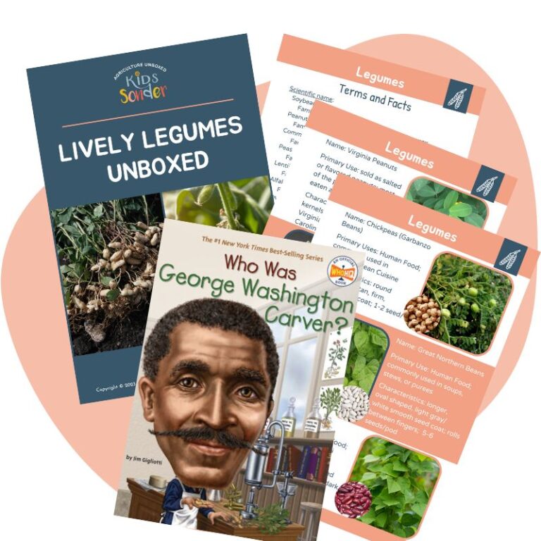 Lively Legumes Unboxed Education Guide Identification Cards and Who was George Washington Carver