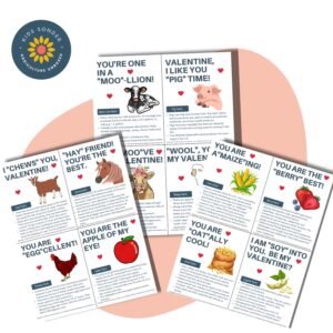 Farm Fact Valentine Cards for Kids
